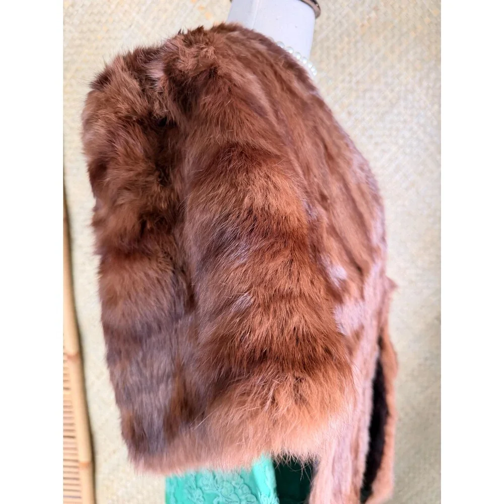 Vintage 1950’s Brown Muskrat Fur Wrap Stole One Size